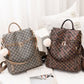 Women's Double Shoulder Traval Casual Backpack Fashion PU Leather Print Pattern Rucksack - Krosscanada