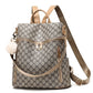 Women's Double Shoulder Traval Casual Backpack Fashion PU Leather Print Pattern Rucksack - Krosscanada