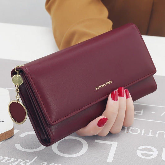 Women's hand holding wallet female long section 2021 new Japanese and Korean personality pendant multi - function student wallet - Krosscanada