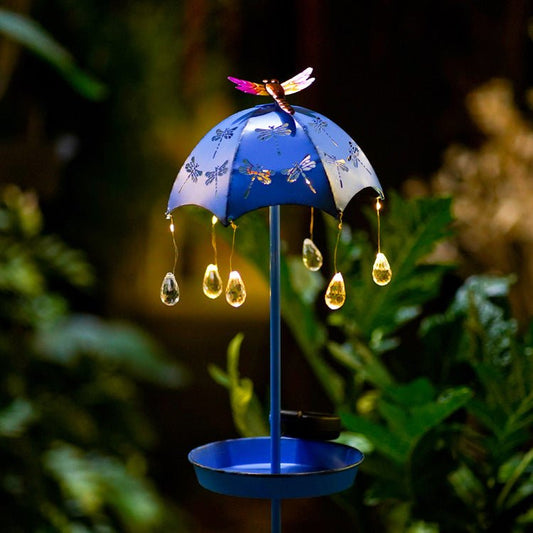 Wrought Iron Solar Bird Feeder Floor Lamp - Krosscanada