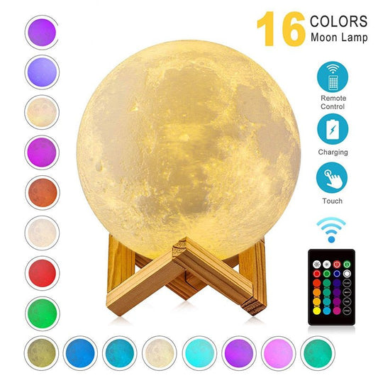 ZK20 Dropshipping USB Rechargeable 3D Print Moon Lamp Night Light Creative Home Decor Globe Bedroom Lover Children Gift - Krosscanada